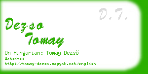 dezso tomay business card